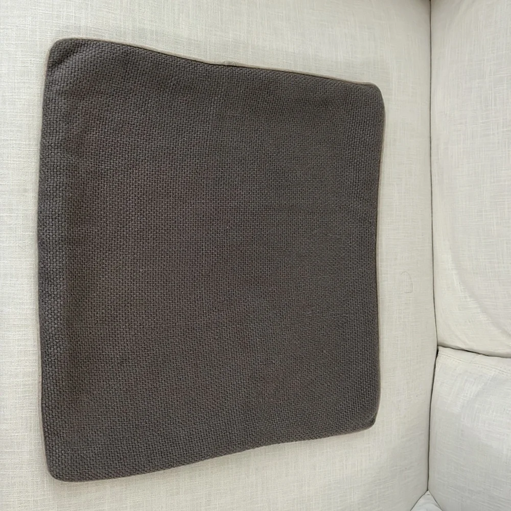 Pottery Barn Gray Linen Pillow Cover